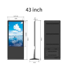 Otel için Kapasitif Dokunmatik I3 ile Zemin Ayakta Dijital Ekran 65 inç