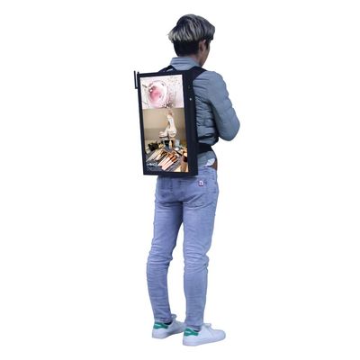 GPS İnsan Yürüyüş Sırt Çantası LCD Dokunmatik Ekran Dijital Tabela Reklam Ekranı