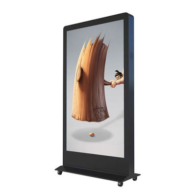 Yüz Tanıma Kamerası LCD Reklam Dijital Tabela Ekranlı Tekerlekli Kiosk