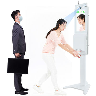 El Dezenfektanı Dispenseri ile Zemin Ayakta Sıcaklık Tarayıcı Kiosk Sensörü