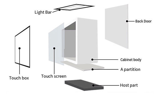 Reklam için 15.6 inç Akıllı Vitrin Dokunmatik Ekran Şeffaf LCD Dolap Kutusu