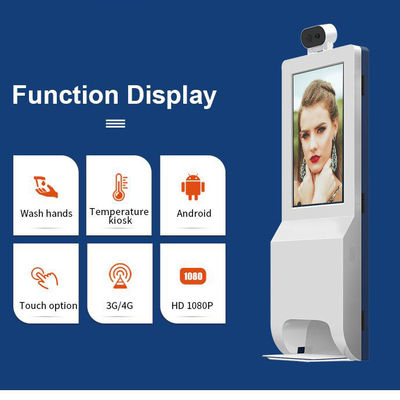 El Dezenfektanı Dispenseri ve Termal Sıcaklık Kontrol Kiosku ile TFT LCD Dijital Reklam Ekranı